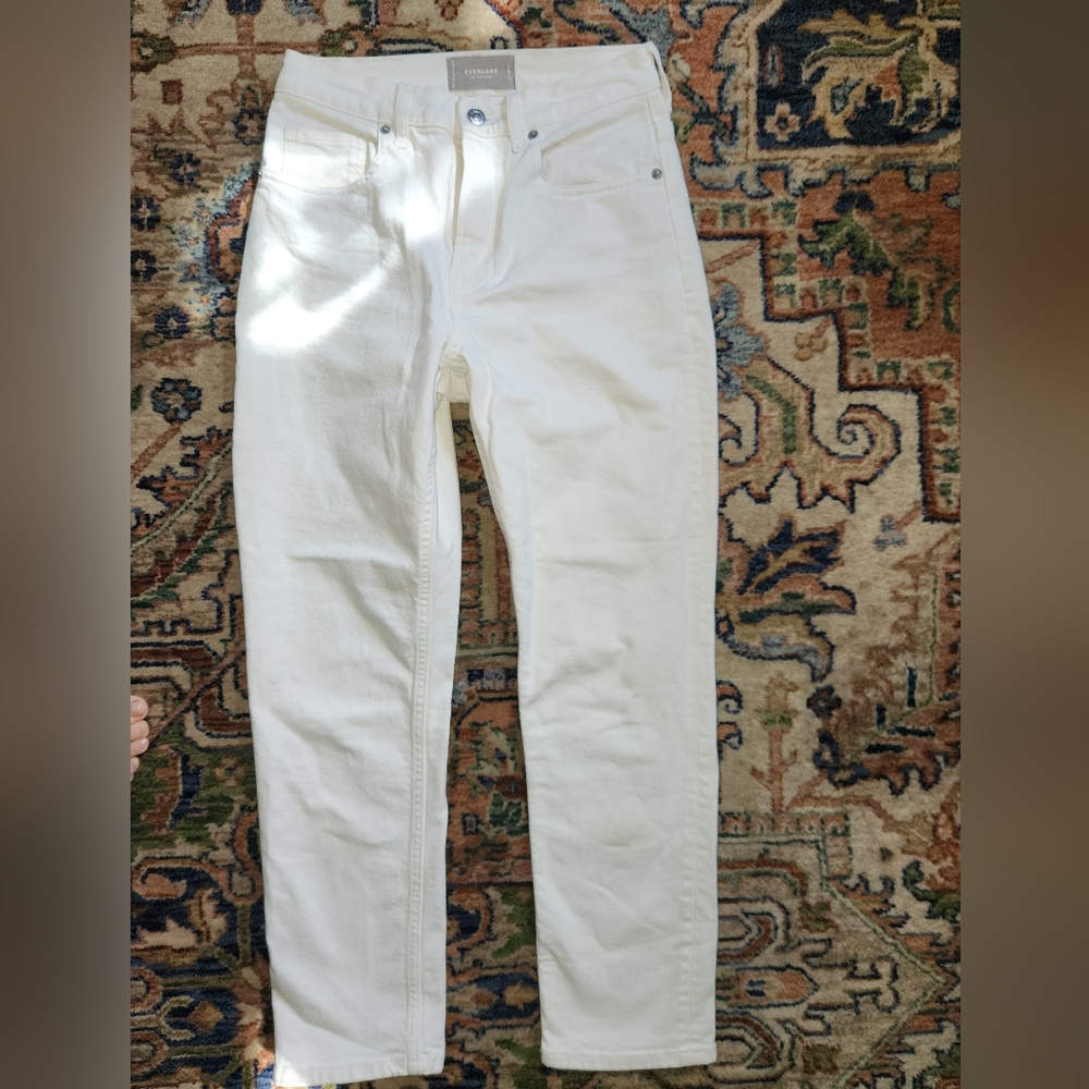 Everlane High Rise Straight 25 Ankle Pants White/Cream